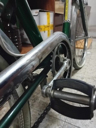 Bicicleta verde vintage plegable