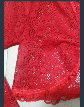 Torera encaje roja talla M
