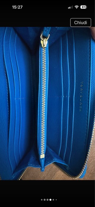 Portafogli  in  pelle  Tory Burch Blu elettrico