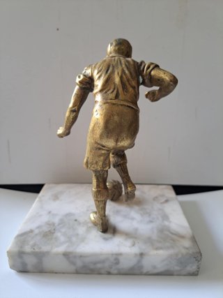 Escultura Vintage Jugador Fútbol Bronce