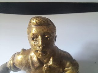 Escultura Vintage Jugador Fútbol Bronce