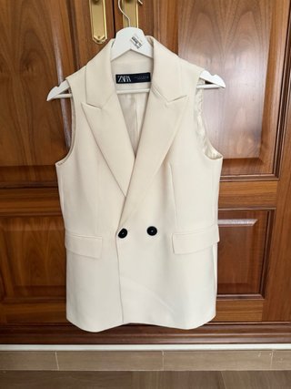 Chaleco Zara Blanco Talla L
