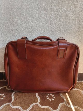 Maleta vintage cuero marrón