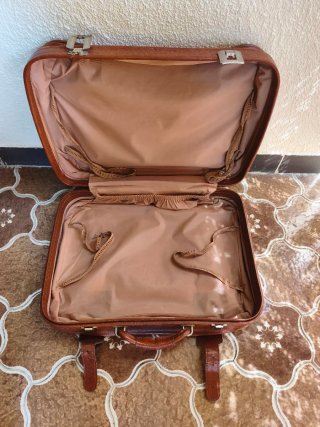 Maleta vintage cuero marrón