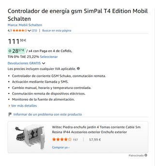 Controlador energía GSM SimPal T4 Mobil 2X1 NUEVOS