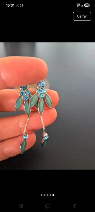 Pendientes colgantes en forma de hoja