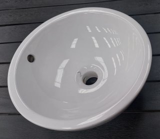 Pila de lavabo redonda blanca