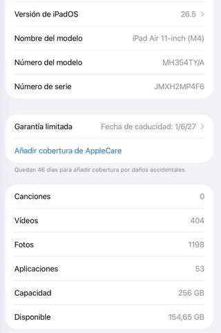 iPad Air M4 256GB Gris Espacial