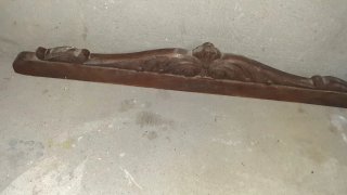 Copete antiguo madera tallada 98cm sin carcoma.ver