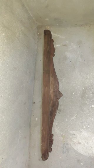 Copete antiguo madera tallada 98cm sin carcoma.ver