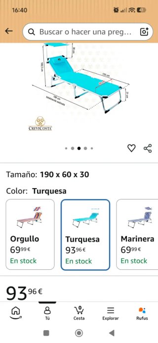 Tumbona Plegable 3 Pies