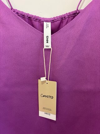 Camiseta tirantes lila Mango
