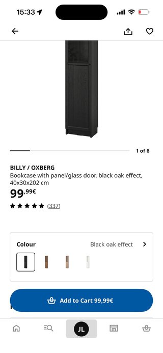 BILLY/ OXBERG IKEA  -Librerías negras-  2 unidades