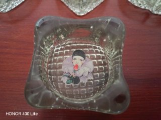 Juego Vintage Ceniceros Cristal Prensado