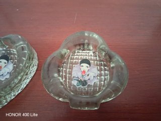 Juego Vintage Ceniceros Cristal Prensado