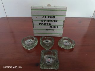 Juego Vintage Ceniceros Cristal Prensado