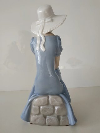 Figura Lladró Porcelana Azul y Blanca
