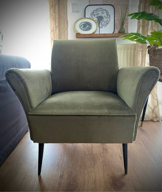 Pareja Butacas Midcentury Terciopelo Verde