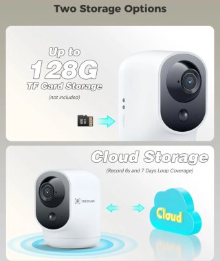 Cámara Vigilancia COCOCAM 2K WiFi Batería 5200 mha