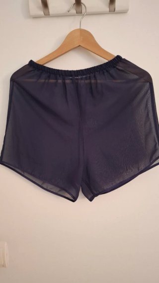 Pijama Verano Tul y Encaje Elástico Azul