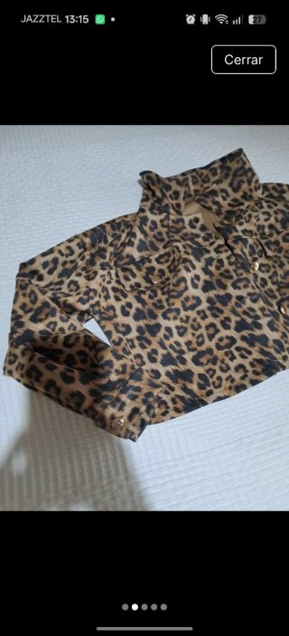 Chaqueta leopardo cropped mujer  Tienda local