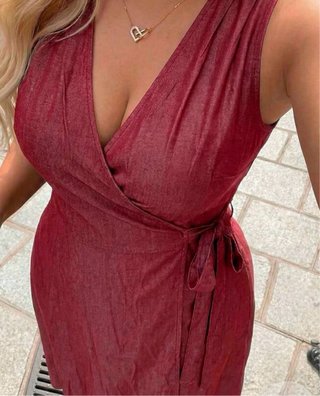 Vestido granate sin manga XL