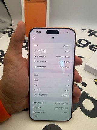 iPhone 17 Pro Max 256GB Arancione