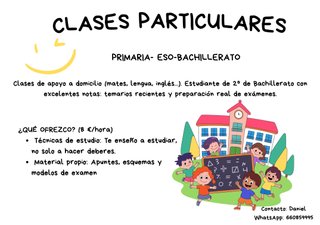 Clases Particulares a Domicilio – 8€/hora