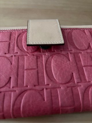 Billetera Carolina Herrera Cuero Rosa