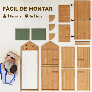 Cobertizo de madera para herramientas
