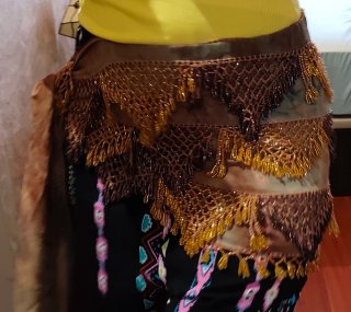 Pañuelo Egipcio, Danza del  Vientre  Marrón/dorado