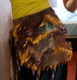 Pañuelo Egipcio, Danza del  Vientre  Marrón/dorado