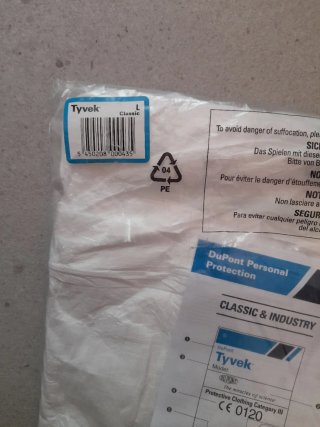 Mono de protección DuPont Tyvek Talla L