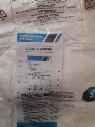 Mono de protección DuPont Tyvek Talla L