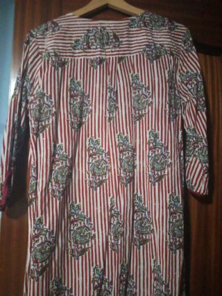 Vestido playero  estampado rayas y flores