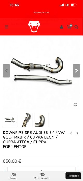 DOWNPIPE SPE AUDI S3 8V / GOLF 7.5 / LEON / ATECA