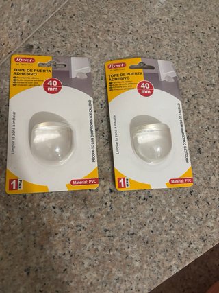 2 Topes de Puerta Adhesivos PVC 40mm