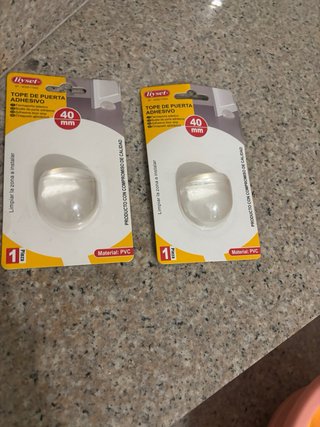 2 Topes de Puerta Adhesivos PVC 40mm