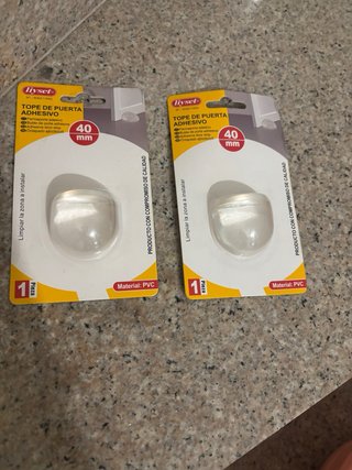 2 Topes de Puerta Adhesivos PVC 40mm