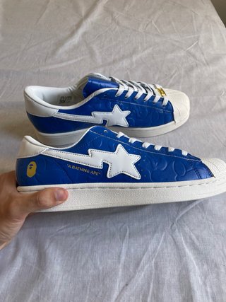 Zapatillas BAPE x Adidas Superstar Azul Talla 43