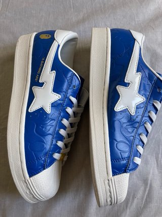 Zapatillas BAPE x Adidas Superstar Azul Talla 43