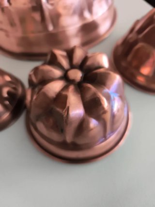 Juego 4 moldes cobre repostería