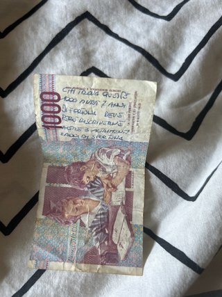 Banconota Lire 1000 + Monete e souvenirs