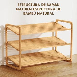 Zapatero Bambú 12 Pares para Entrada Natural