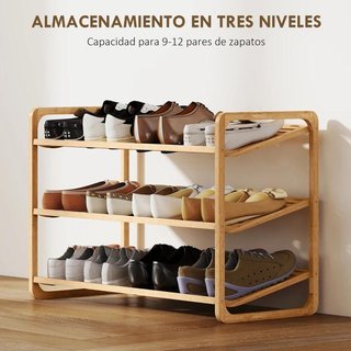 Zapatero Bambú 12 Pares para Entrada Natural
