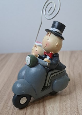 Portafoto Sposi Vespa Just Married Resina