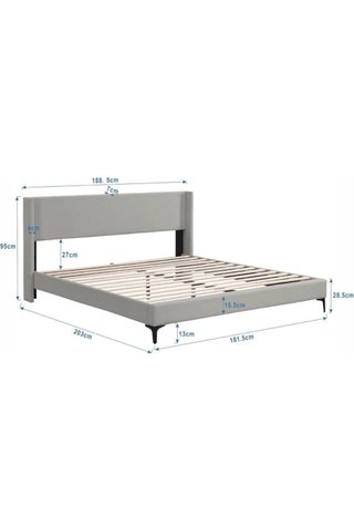 Cama Matrimonio 180x200cm Beige