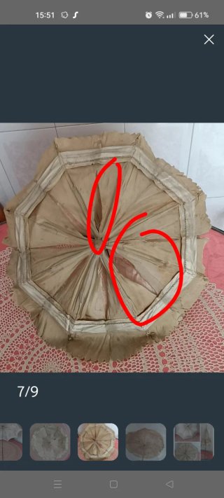 Sombrilla de seda vintage