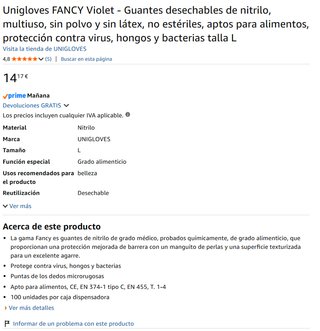 Unigloves Fancy Violet - Guantes de nitrilo