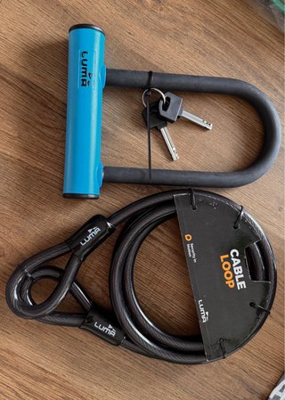 NUEVO Candado horquilla y cable antirrobo LUMA
